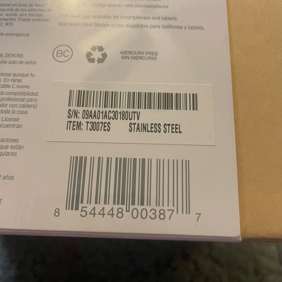 Google Nest Learning Programmable Smart Thermostat 3rd Gen Stainless Steel NEW - Picture 7 of 7